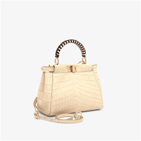 fendi borsa peekaboo in coccodrillo prezzo|Borse Fendi in Coccodrillo Bianco .